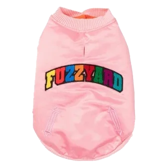 Bomber satinato per cani FuzzYard Frat rosa