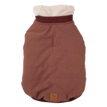 Giacca bomber per cani FuzzYard Nordic bordeaux con sciarpa removibile