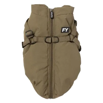 Giacca con pettorina per cani FuzzYard Flash cachi