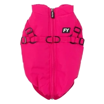Giacca con pettorina per cani FuzzYard Flash magenta