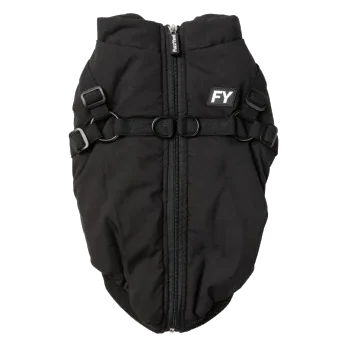 Giacca con pettorina per cani FuzzYard Flash nera
