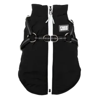 Giubbotto per cani con pettorina FuzzYard Horizon nero