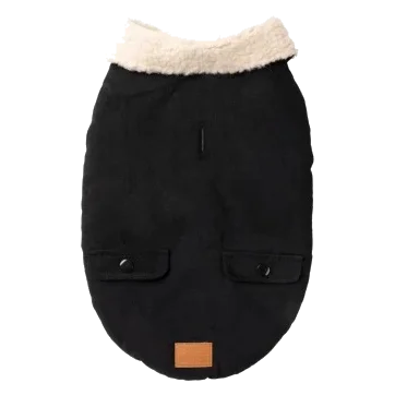 Giacca foderata in sherpa per cani FuzzYard Frontier nera