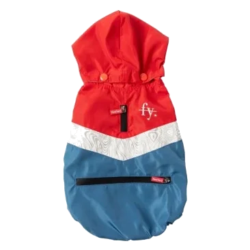 Impermeabile per cani FuzzYard The Seattle rosso e blu