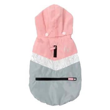 Impermeabile per cani FuzzYard The Seattle rosa e grigio taglia 1