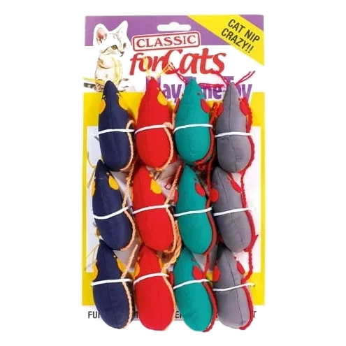 Topolino giocattolo per gatti Classic Catnip Mouse 90 mm