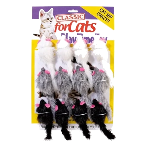 Topolino giocattolo per gatti Classic Furry Mouse 90 mm