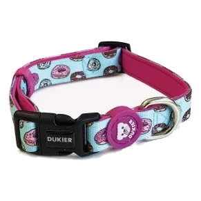 Collare per cani Dukier Cupcake, azzurro pastello, imbottito in neoprene, 15 mm