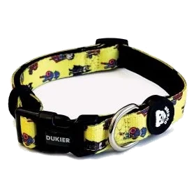 Collare per cani Dukier Superheroes, rosso e giallo, imbottito in neoprene, 15 mm