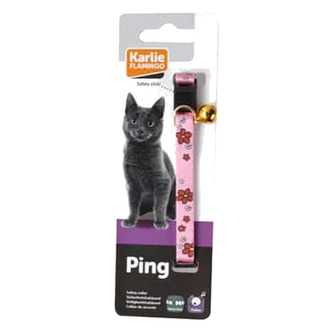 Collare per gatti con fiore rosa
