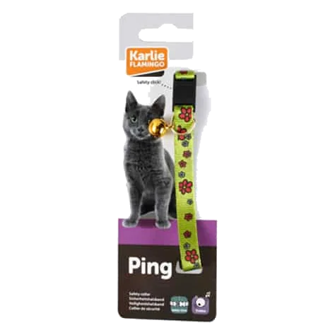 Collare per gatti con fiore verde