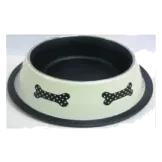 Ciotola per cani antiscivolo in acciaio Deluxe Osso