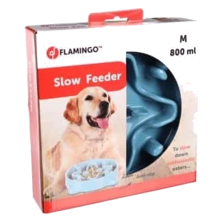 Ciotola anti ingozzo Beno blu Flamingo per cani, taglia M, 800 ml