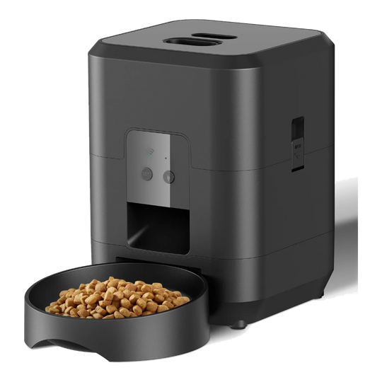 Distributore automatico cibo gatti nero con WiFi e timer