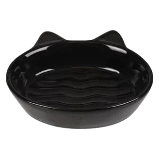 Ciotola per gatti Gizmo in ceramica nera, 13 cm