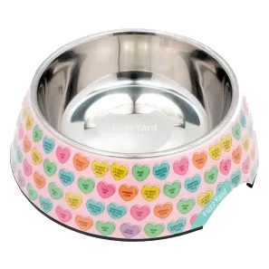 Ciotola antiscivolo per cani FuzzYard Candy Hearts in acciaio inox