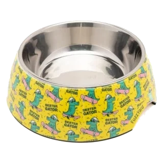 Ciotola per cani antiscivolo FuzzYard Sk8ter Gator in acciaio inox