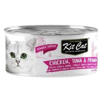 Cibo umido per gatti Kit Cat Toppers pollo, tonno e gamberi in gelatina, 80 g