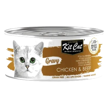 Cibo umido per gatti Kit Cat Gravy pollo e manzo 70 g