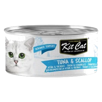 Cibo umido per gatti Kit Cat Toppers tonno e capasanta in gelatina 80 g