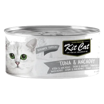 Cibo umido per gatti Kit Cat Toppers tonno e acciughe in gelatina 80 g