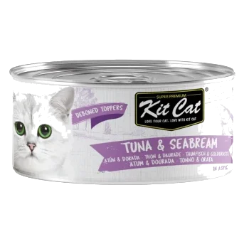 Cibo umido per gatti Kit Cat Toppers tonno e orata in gelatina 80 g