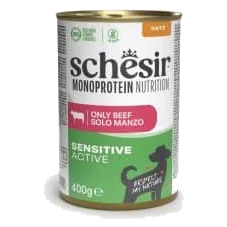 Cibo umido per cani adulti Schesir Monoprotein Active manzo, lattina 400 g