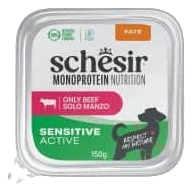 Cibo umido per cani adulti Schesir Monoprotein Active manzo, vaschetta 150 g