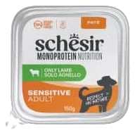 Cibo umido per cani adulti Schesir Monoprotein agnello, vaschetta 150 g
