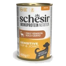 Cibo umido per cani adulti Schesir Monoprotein Hip & Joint cervo, lattina 400 g