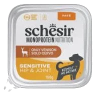 Cibo umido per cani Schesir Monoprotein Hip & Joint cervo, vaschetta 150 g
