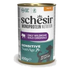 Cibo umido per cani Schesir Monoprotein cinghiale Senior 7+, lattina 400 g