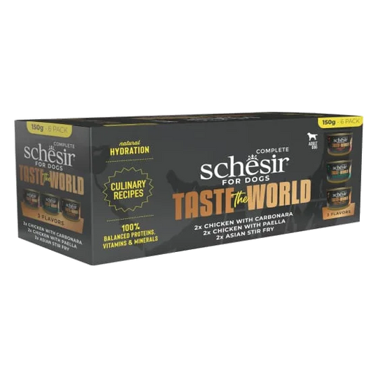 Cibo umido per cani adulti Schesir Taste the World, confezione mista 6 × 150 g