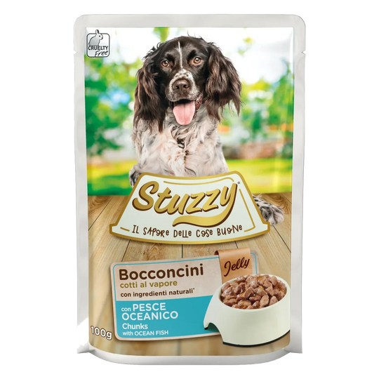 Cibo umido per cani adulti Stuzzy pesce oceanico, busta 100 g