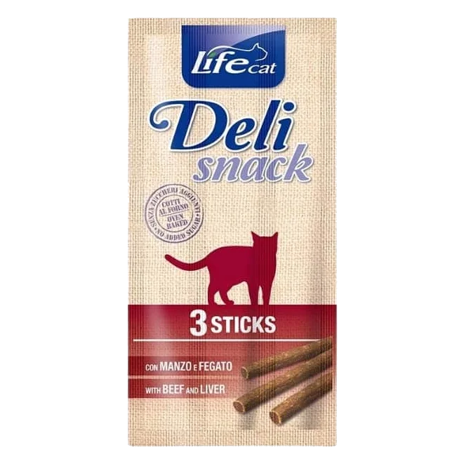 Stick per gatti Deli Snack Life manzo e fegato, 3 x 5 g