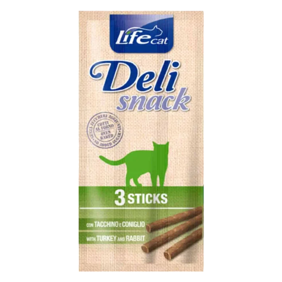 Stick Life Cat Deli Snack tacchino e coniglio, 3 × 5 g
