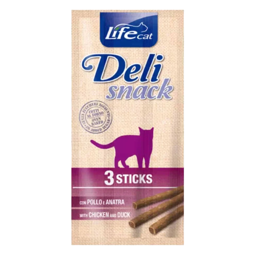 Stick Life Cat Deli Snack pollo e anatra, 3 × 5 g