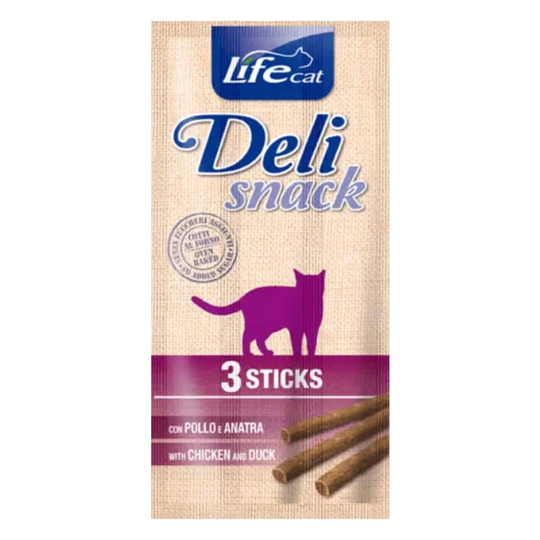 Stick Life Cat Deli Snack pollo e anatra, 3 × 5 g