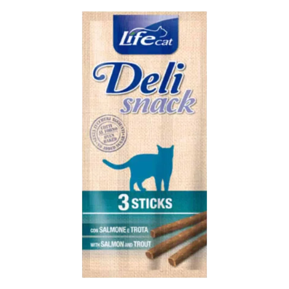 Stick Life Cat Deli Snack salmone e trota, 3 × 5 g