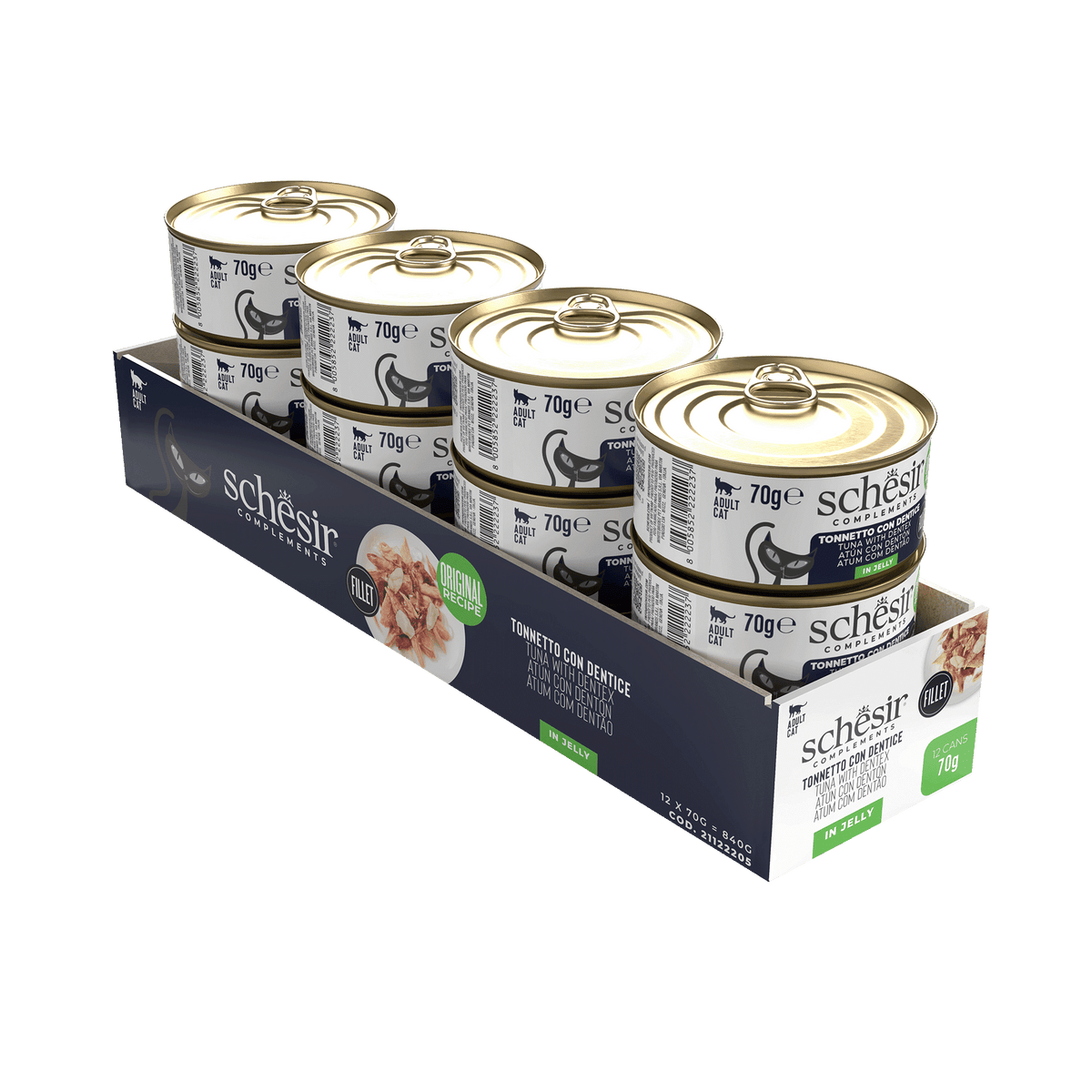 Cibo umido per gatti Schesir tonno con dentice, lattina 70 g – immagine 2