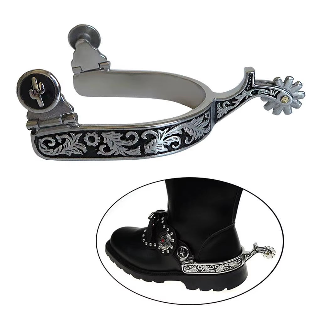 Speroni stile western in acciaio inox, 1 paio – vista 2