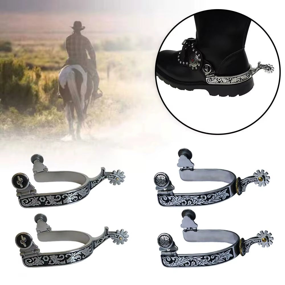 Speroni stile western in acciaio inox, 1 paio – vista 4