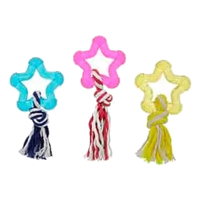 Gioco da masticare per cani stella con corda, 8 cm