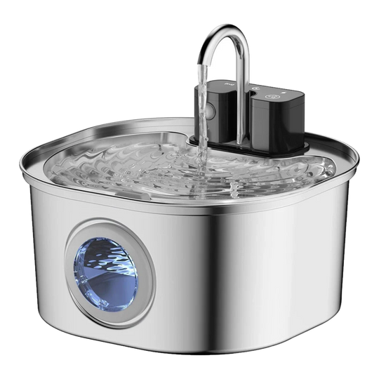 Fontanella per gatti senza fili in acciaio inox 3,2 L con rubinetto