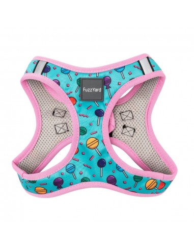 Pettorina step-in per cani FuzzYard Hey Suckers! traspirante e riflettente