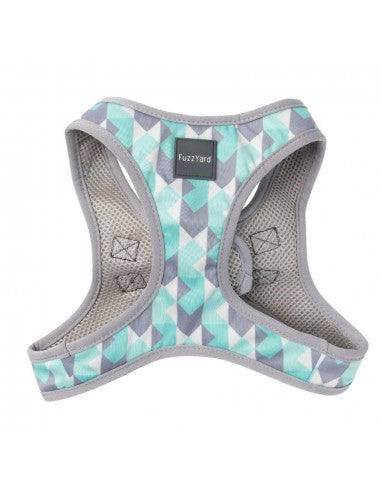 Pettorina step-in per cani FuzzYard Mint Fizz traspirante e riflettente