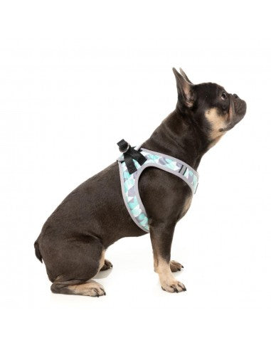 Pettorina step-in per cani FuzzYard Mint Fizz traspirante e riflettente