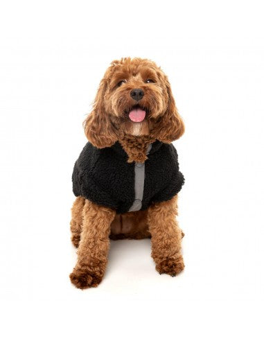 Cappottino in sherpa per cani FuzzYard Basecamp nero