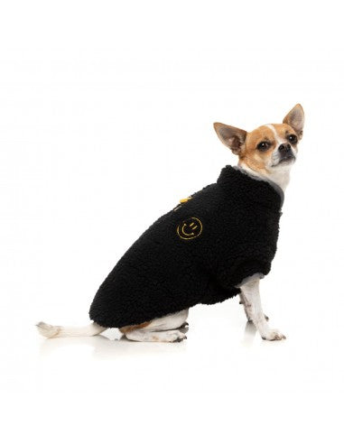 Cappottino in sherpa per cani FuzzYard Basecamp nero