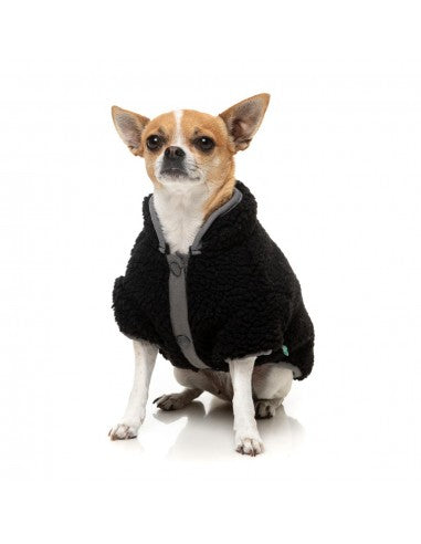 Cappottino in sherpa per cani FuzzYard Basecamp nero